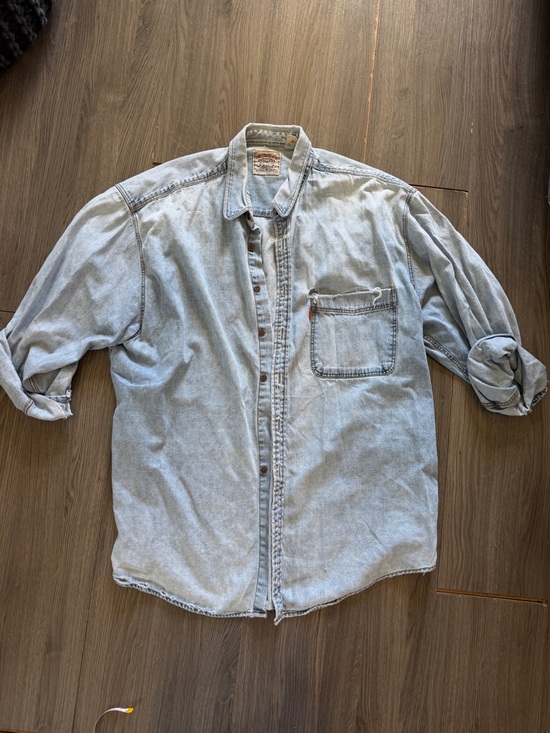Levi Strauss Signature Other - Men's Light Blue Denim Button-Up Shirt - Classic Casual